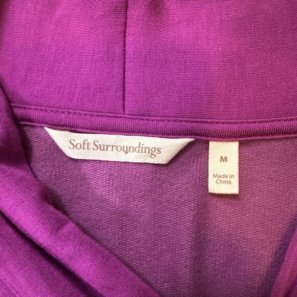 Soft Surroundings Womens Size M Magenta Cozy Knit Tunic Top Kangaroo Pocket - Picture 7 of 10